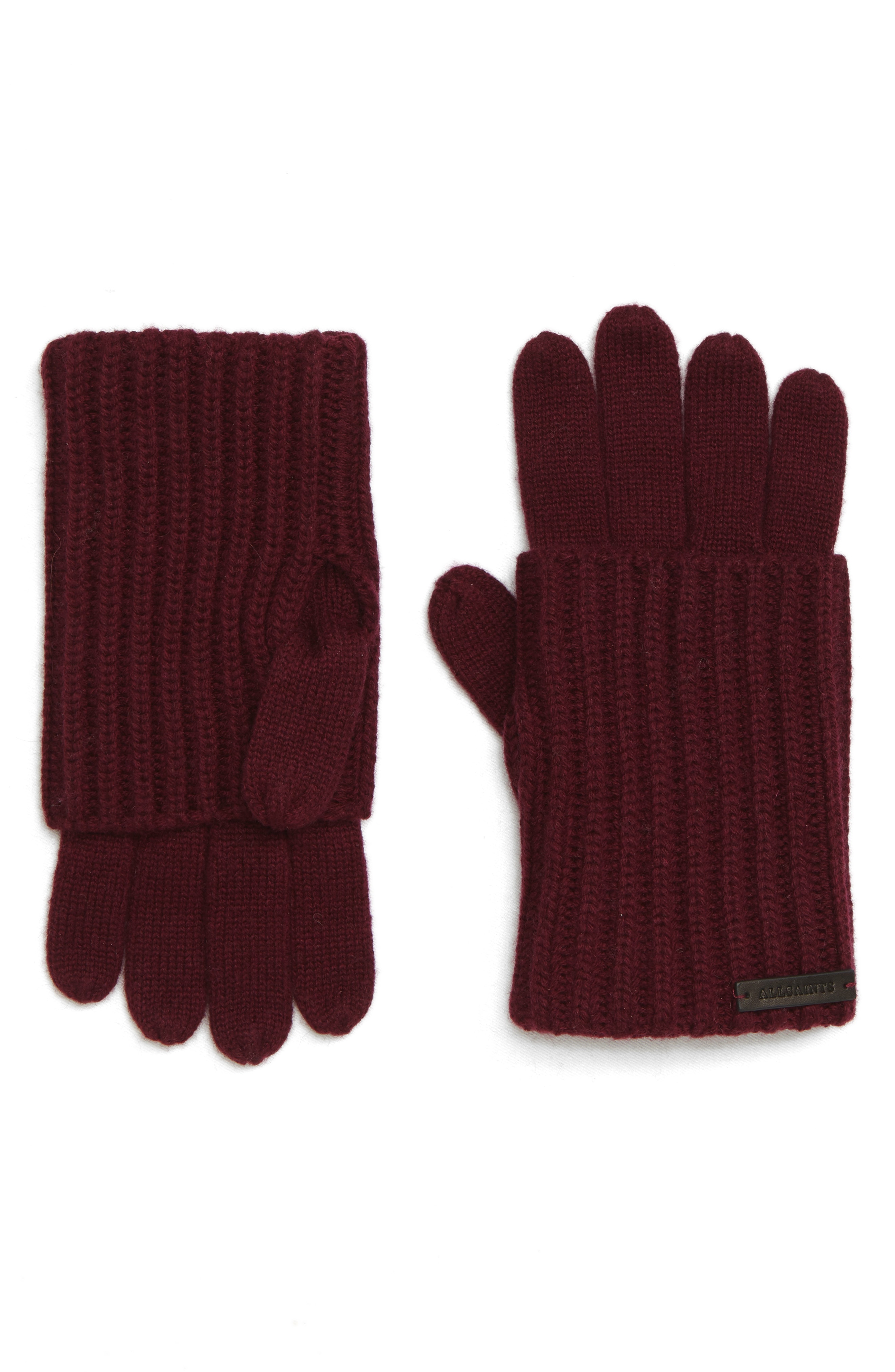 ALLSAINTS Ribbed Cuff Convertible Gloves