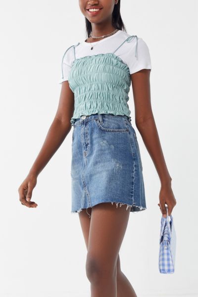 BDG Re-Made Denim Mini Skirt