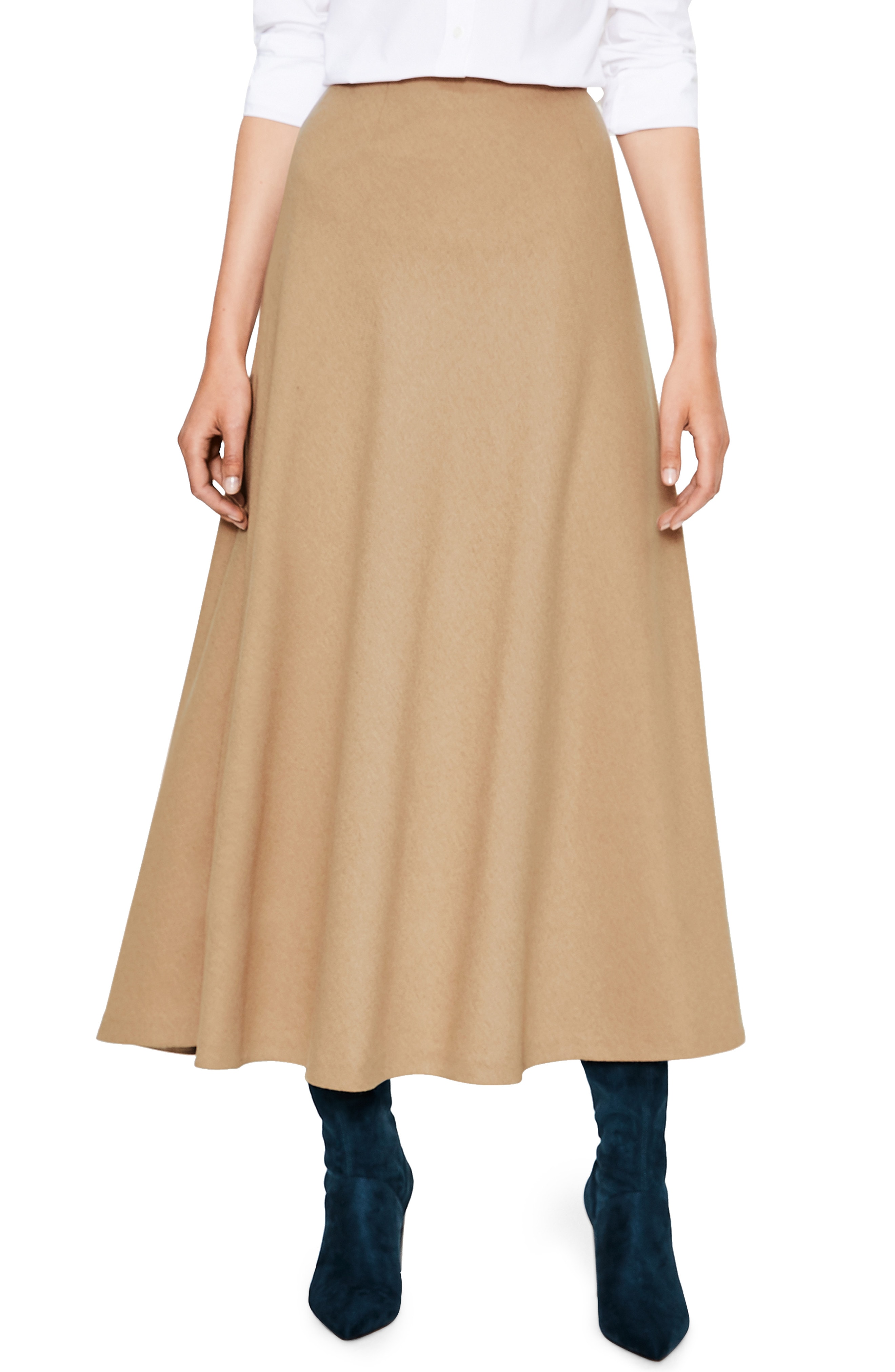 Boden Wool Blend Midi Skirt