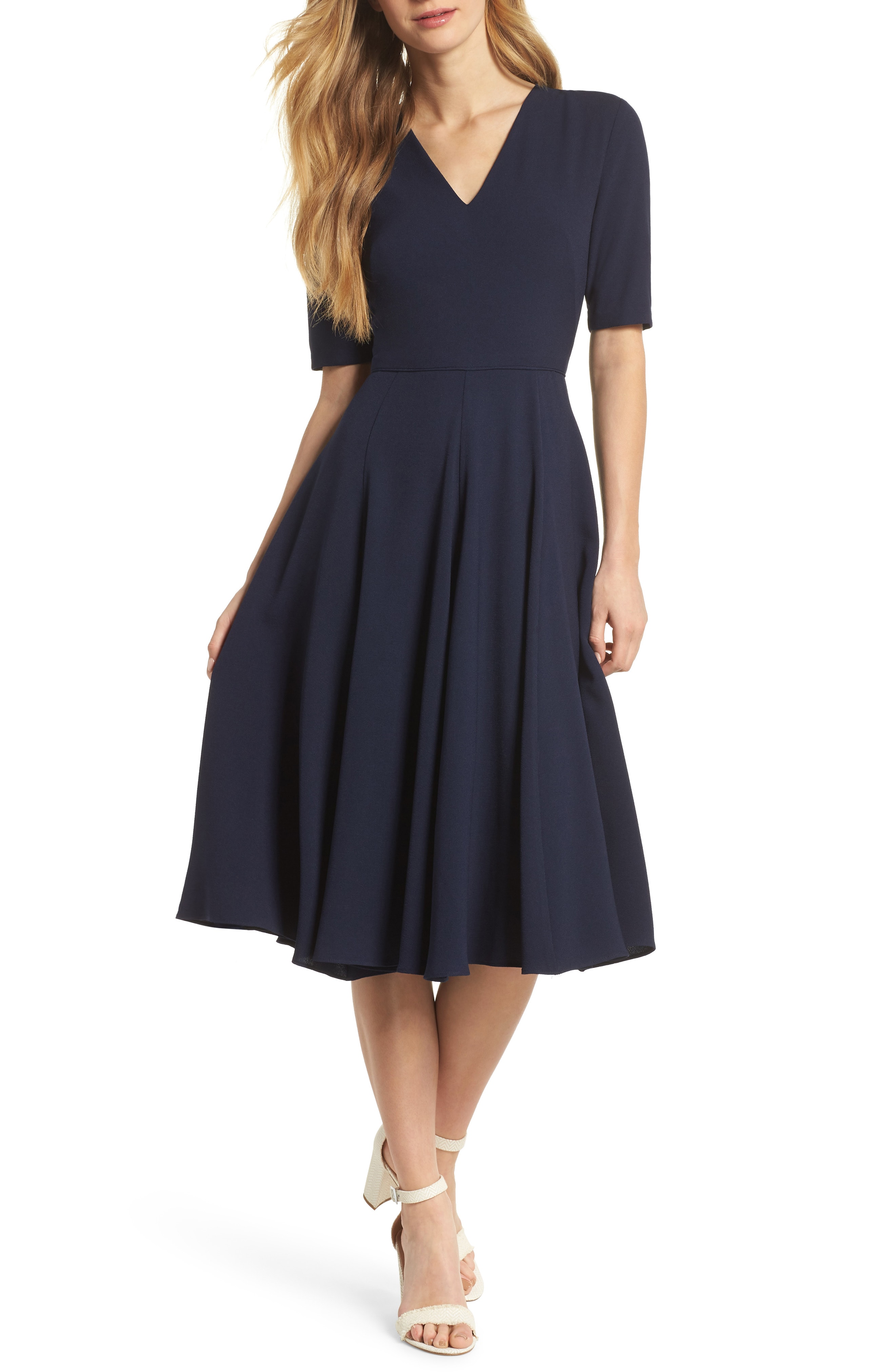 Gal Meets Glam Collection City Crepe Fit & Flare Dress (Nordstrom Exclusive)
