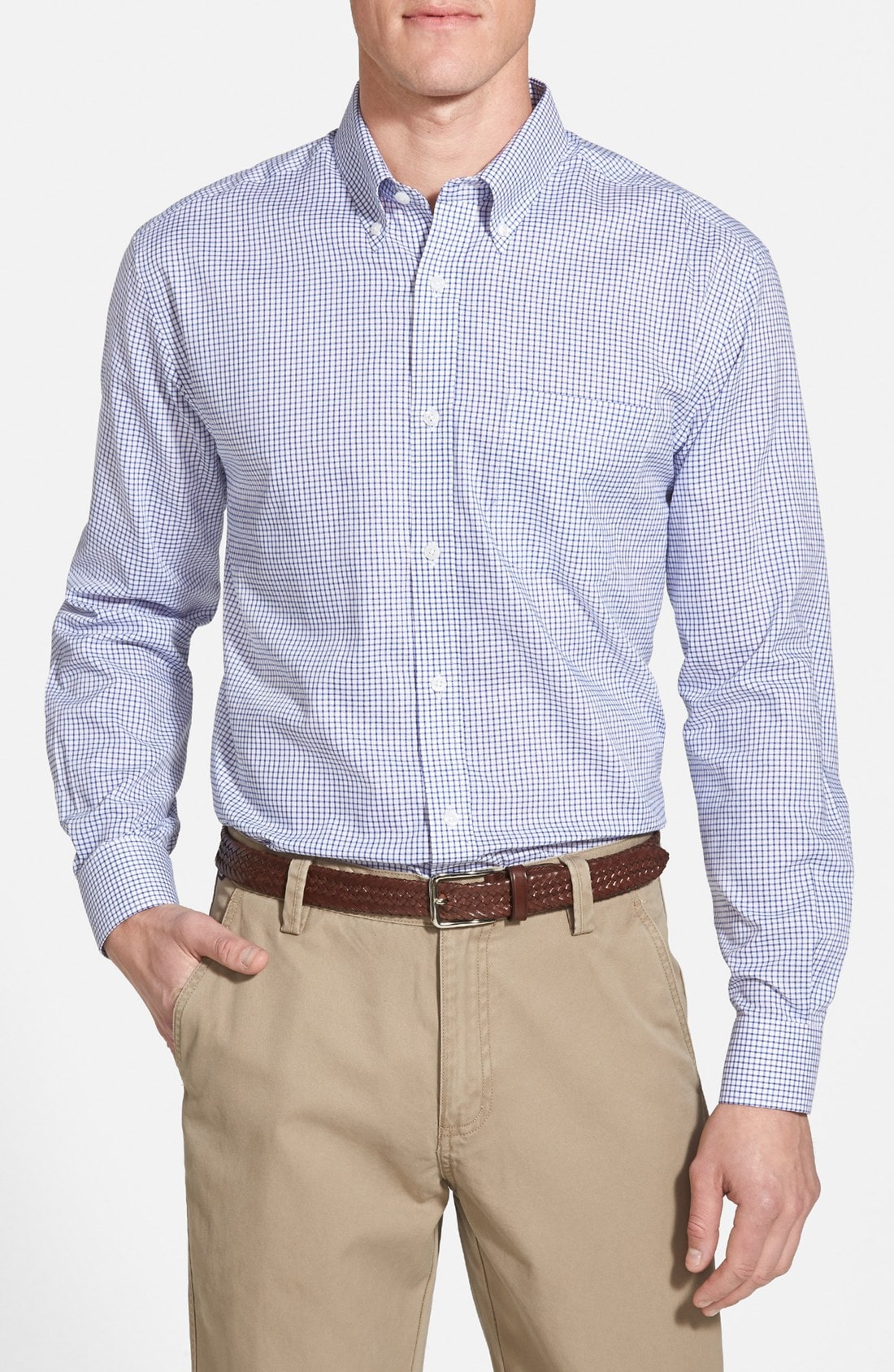 Cutter & Buck 'Epic Easy Care' Classic Fit Wrinkle Free Tattersall Plaid Sport Shirt (Online Only)