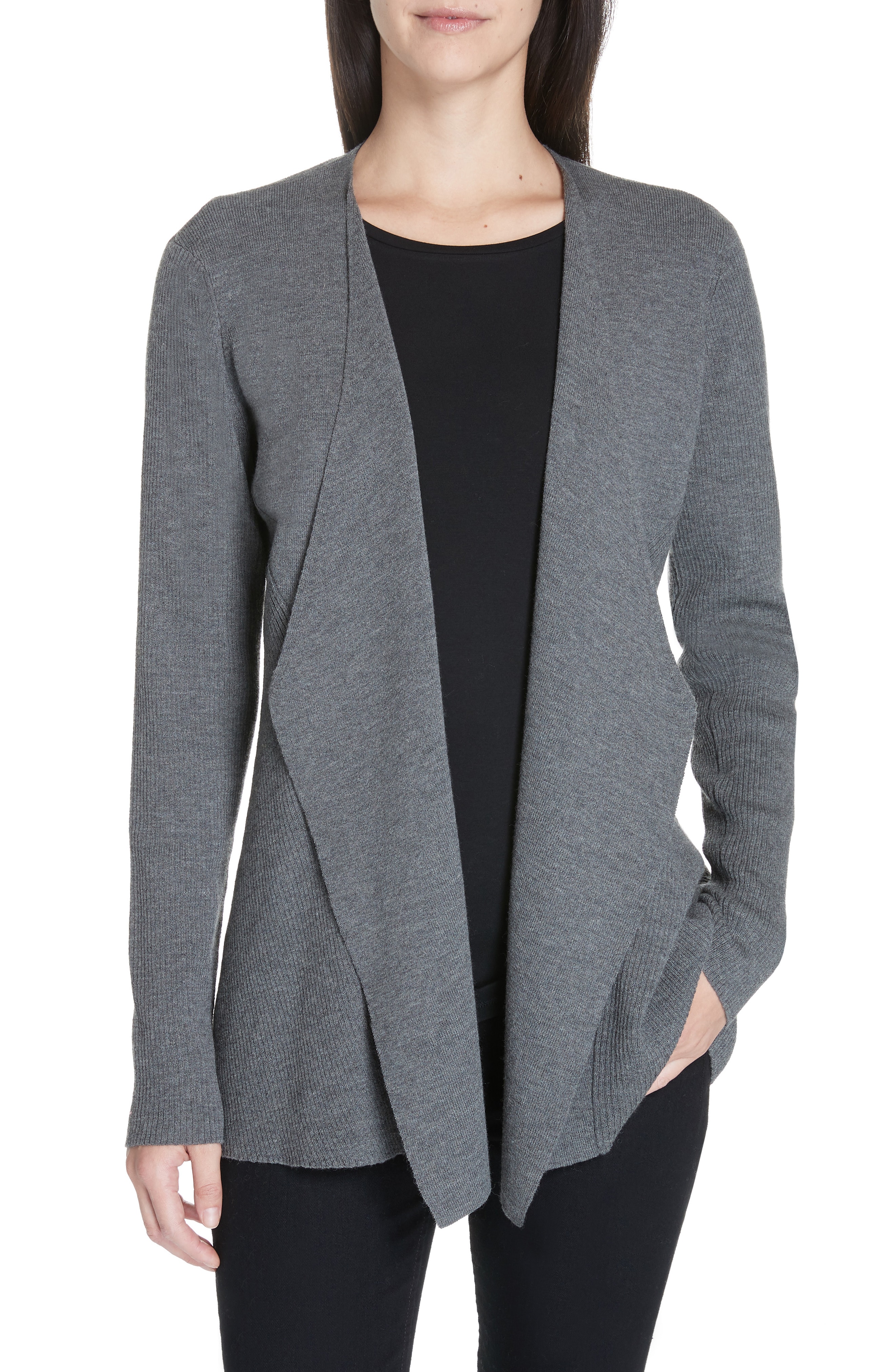 Eileen Fisher Angled Front Shaped Cardigan (Regular & Petite)