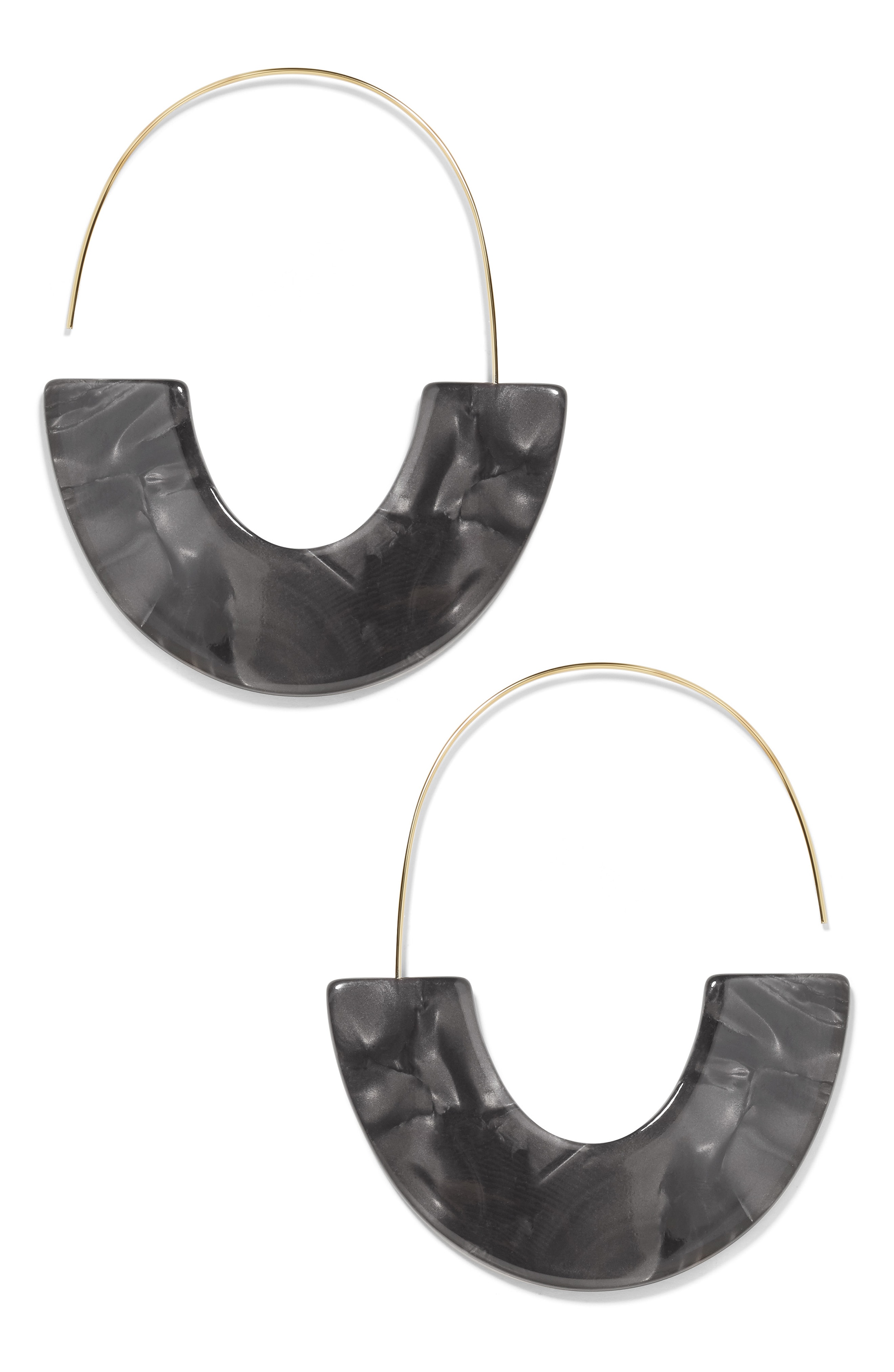 BaubleBar Faidra Thin Drop Acrylic Oval Hoop Earrings