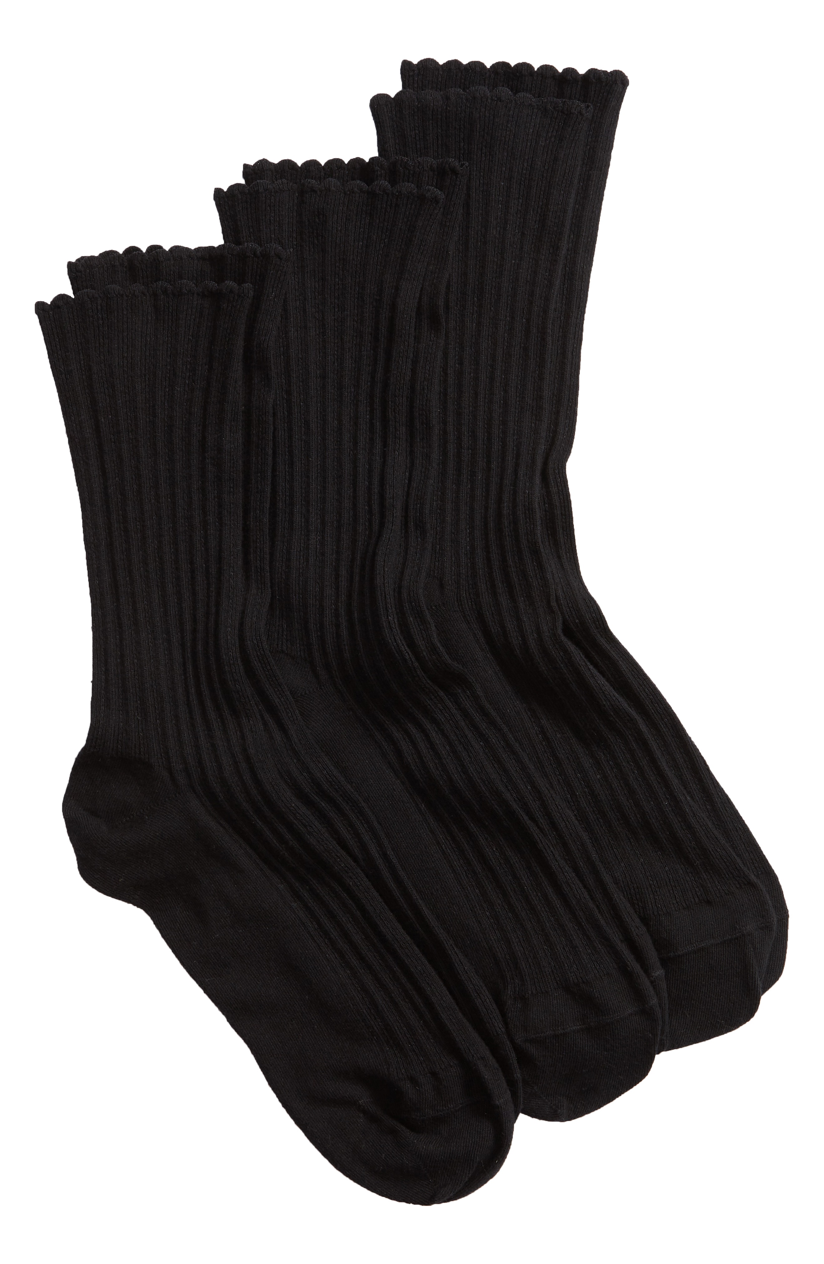 Hue 3-Pack Scalloped Rib Socks