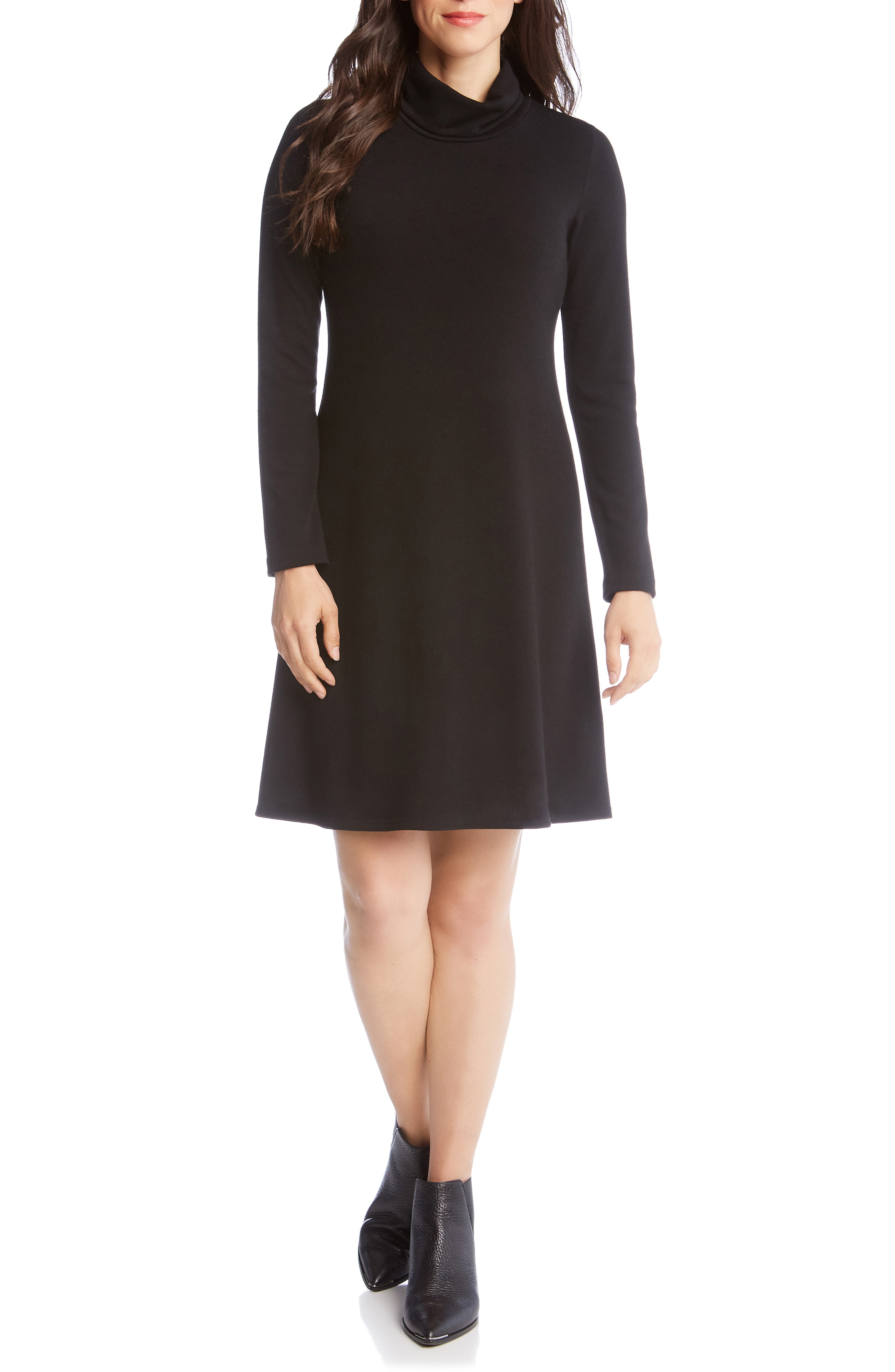 Karen Kane Turtleneck A-Line Dress (Regular & Petite)