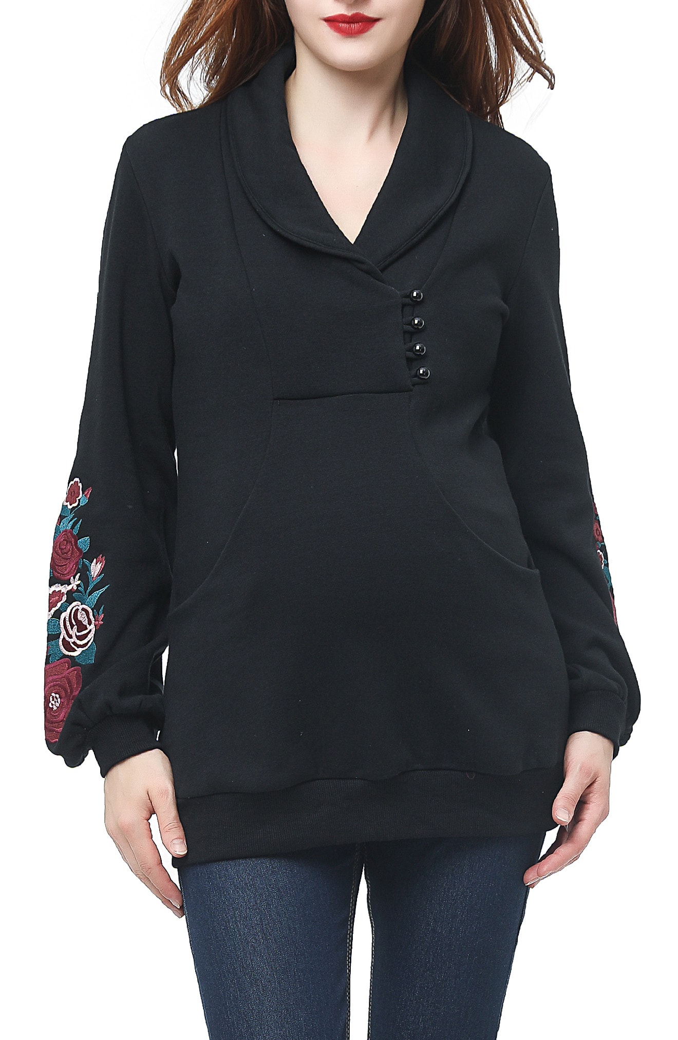 Kimi and Kai Nellie Shawl Collar Maternity Top
