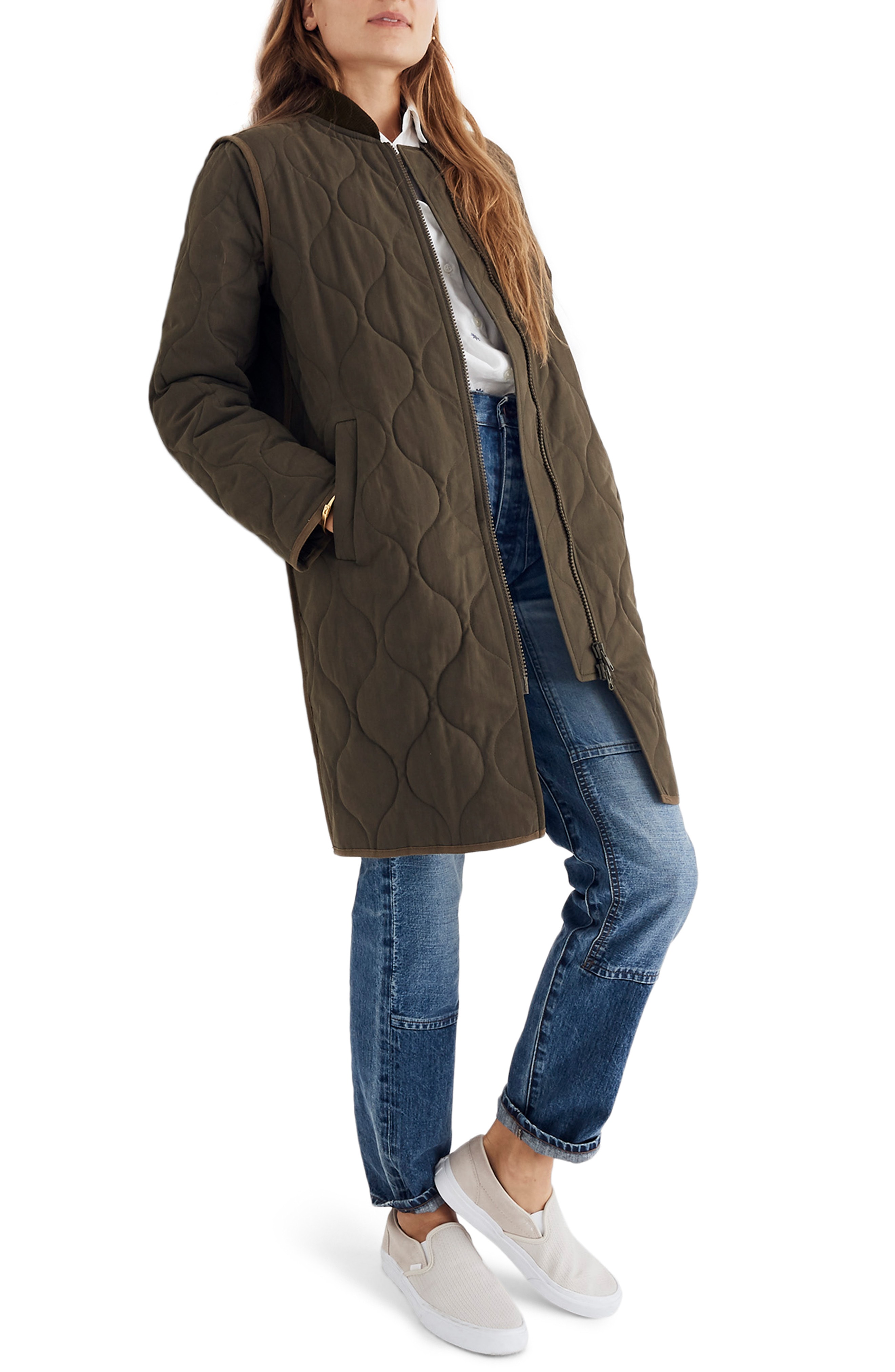 Madewell Quilted Military Coat
