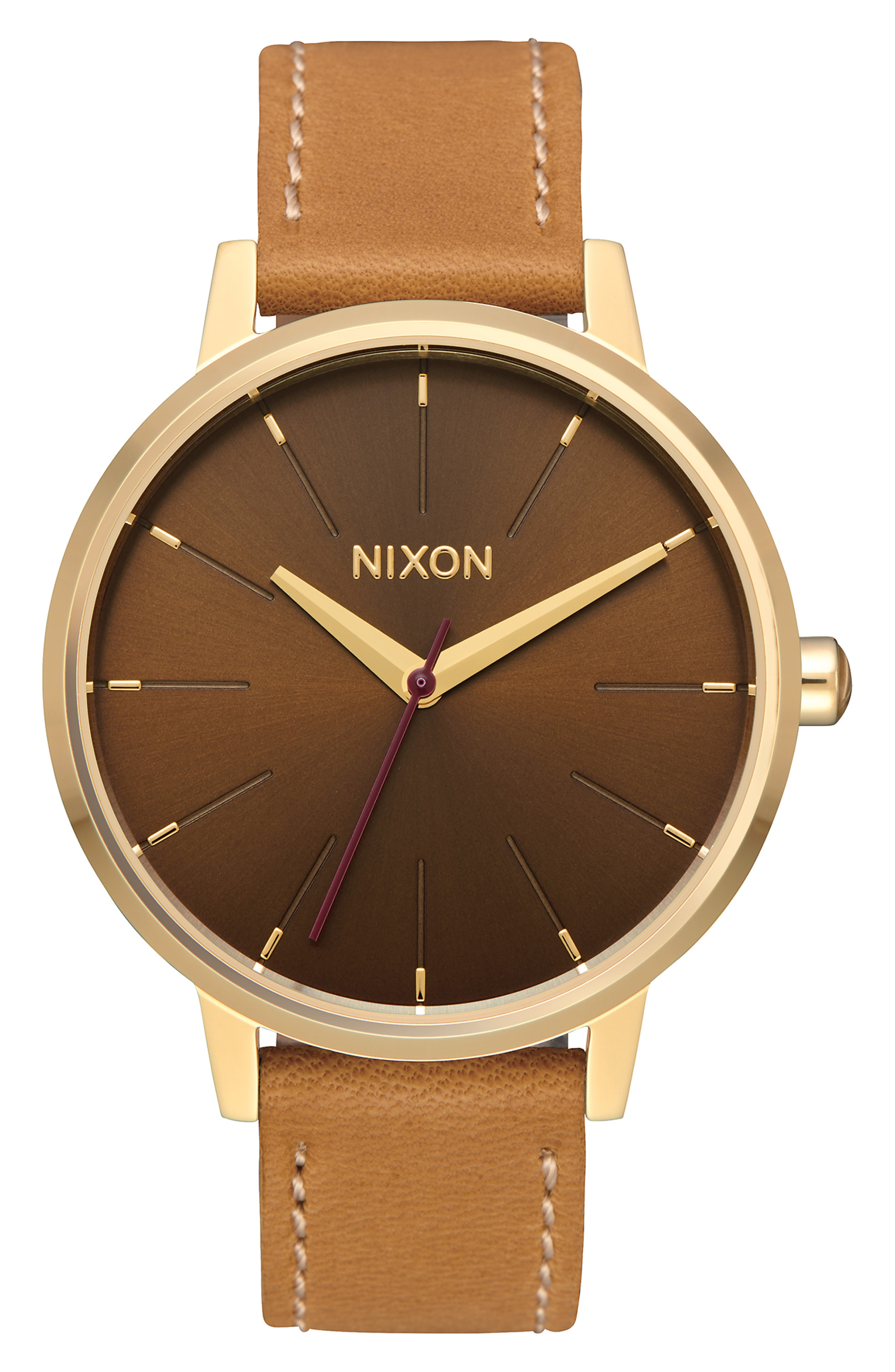 Nixon 'The Kensington' Leather Strap Watch, 37mm