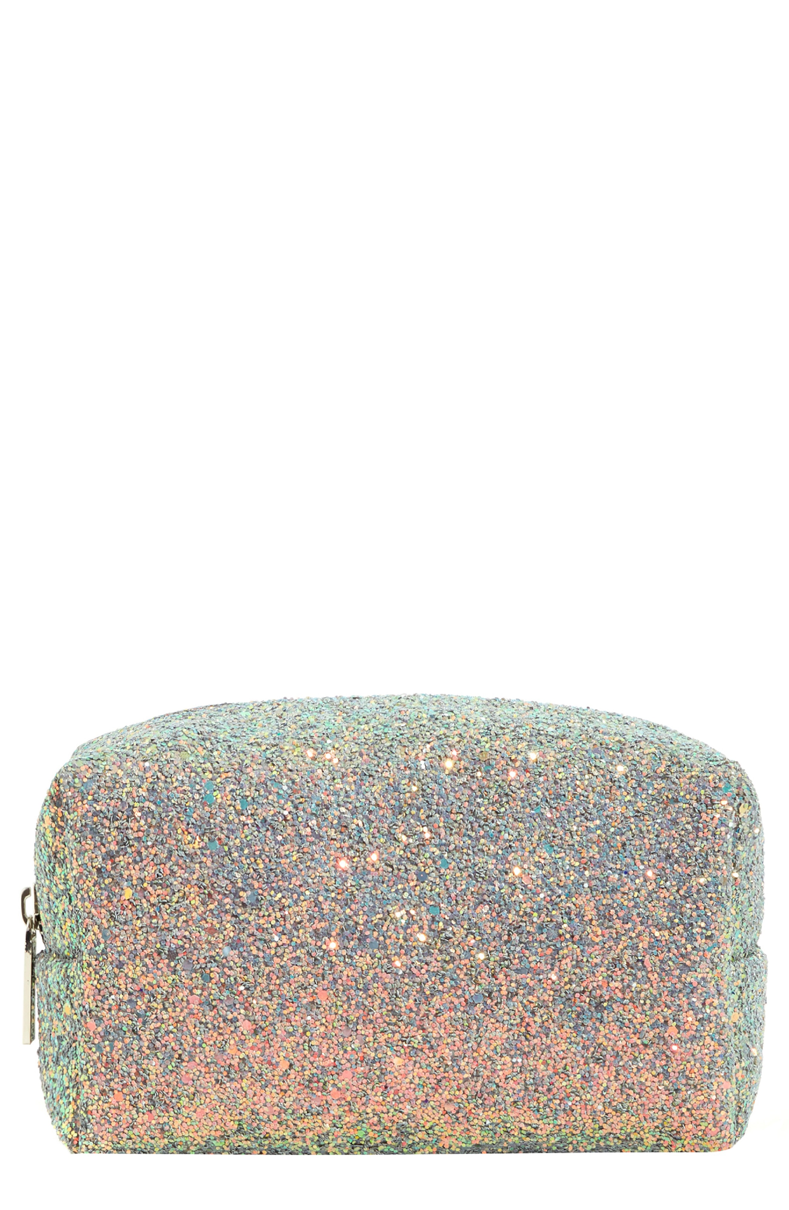SkinnyDip Crescent Teal Glitter Makeup Bag