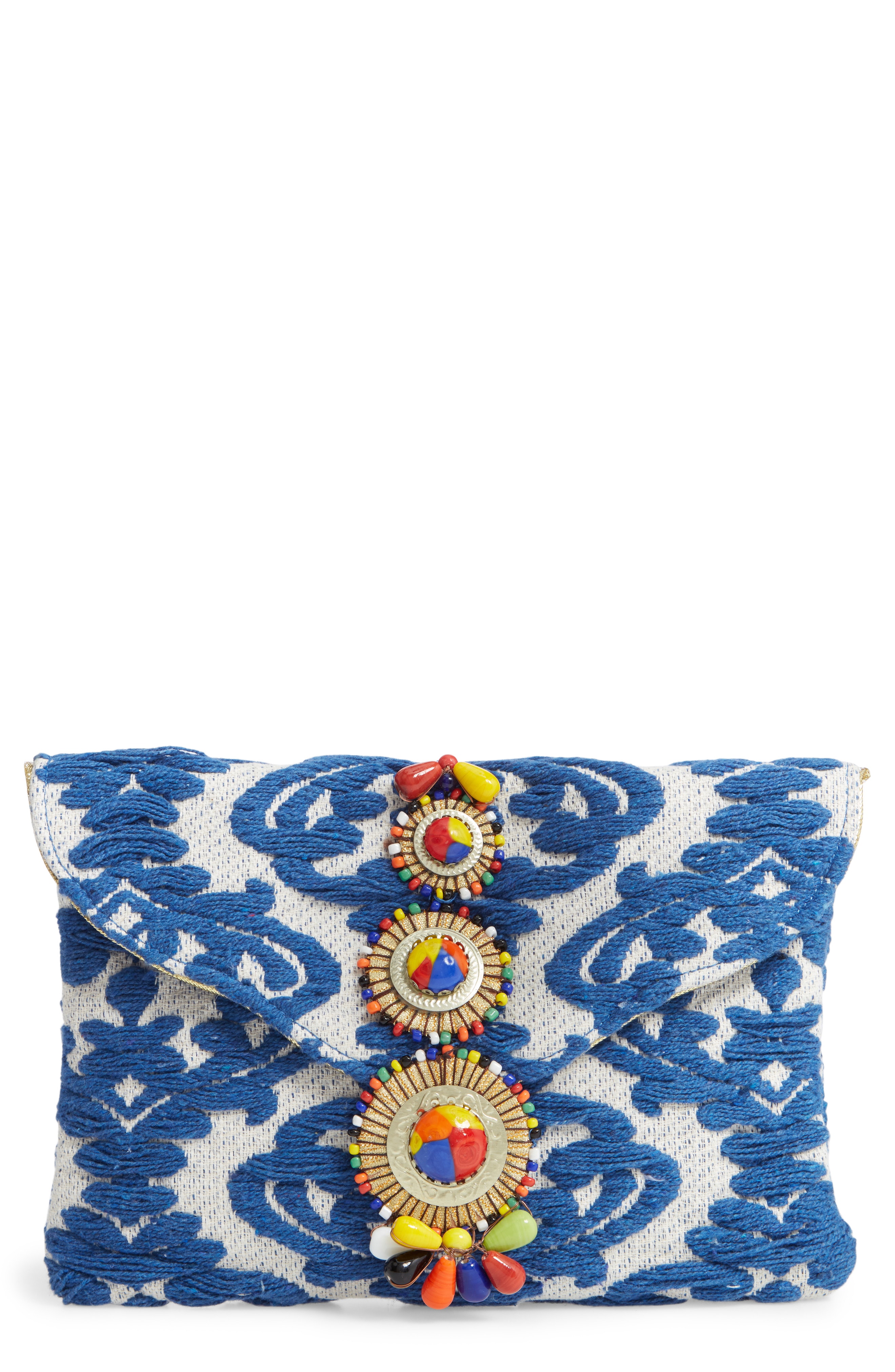 Steven by Steve Madden Beaded & Embroidered Clutch