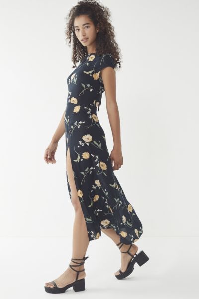 UO Lindsey Floral Slit Maxi Dress